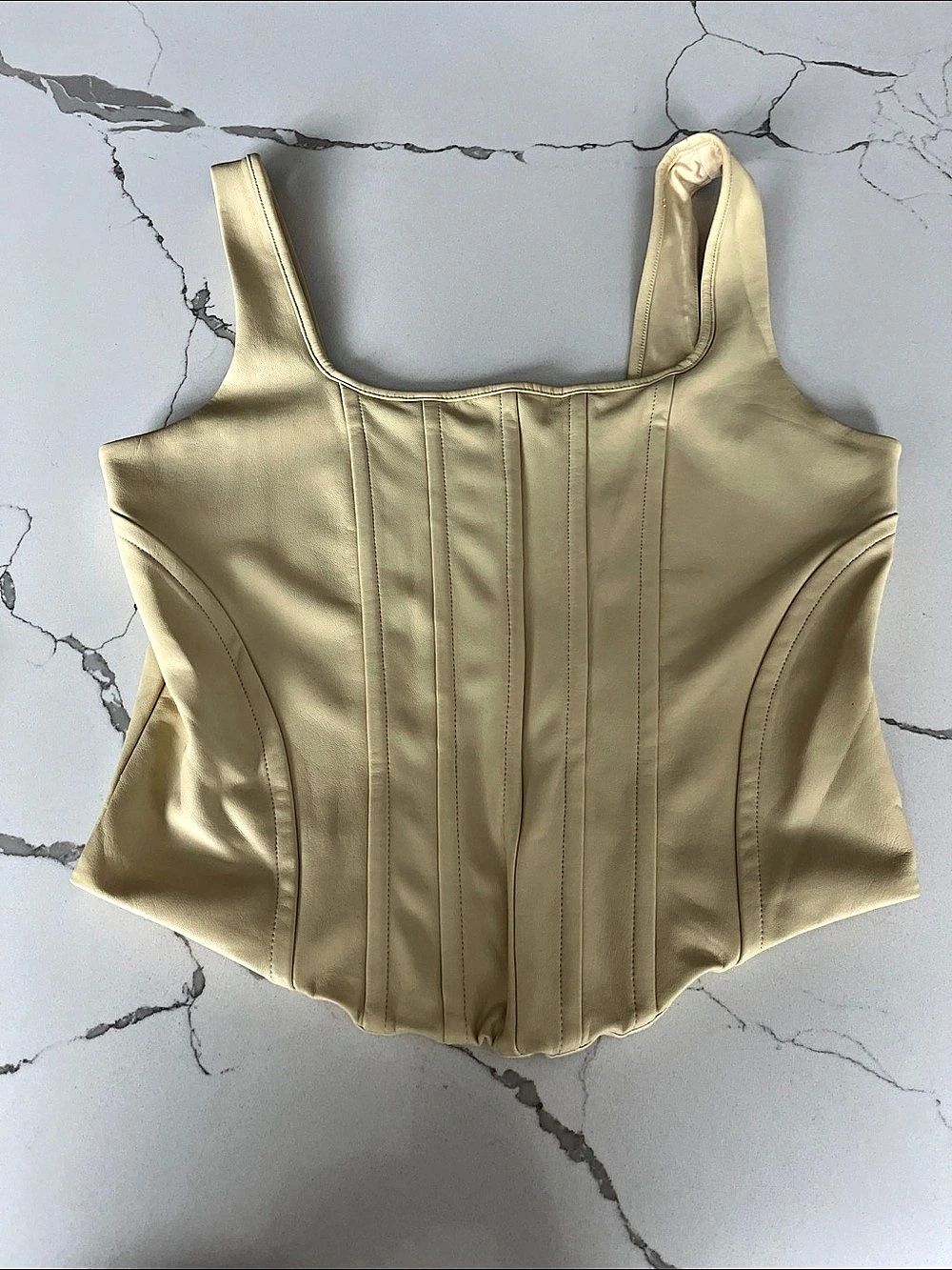 Express Body Contour Corset Top Corset Tank Top in Yellow Size Small Like New